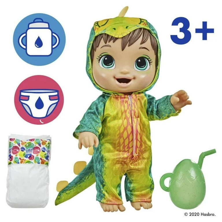 Hasbro Baby Alive Dino Cuties Doll Brunette