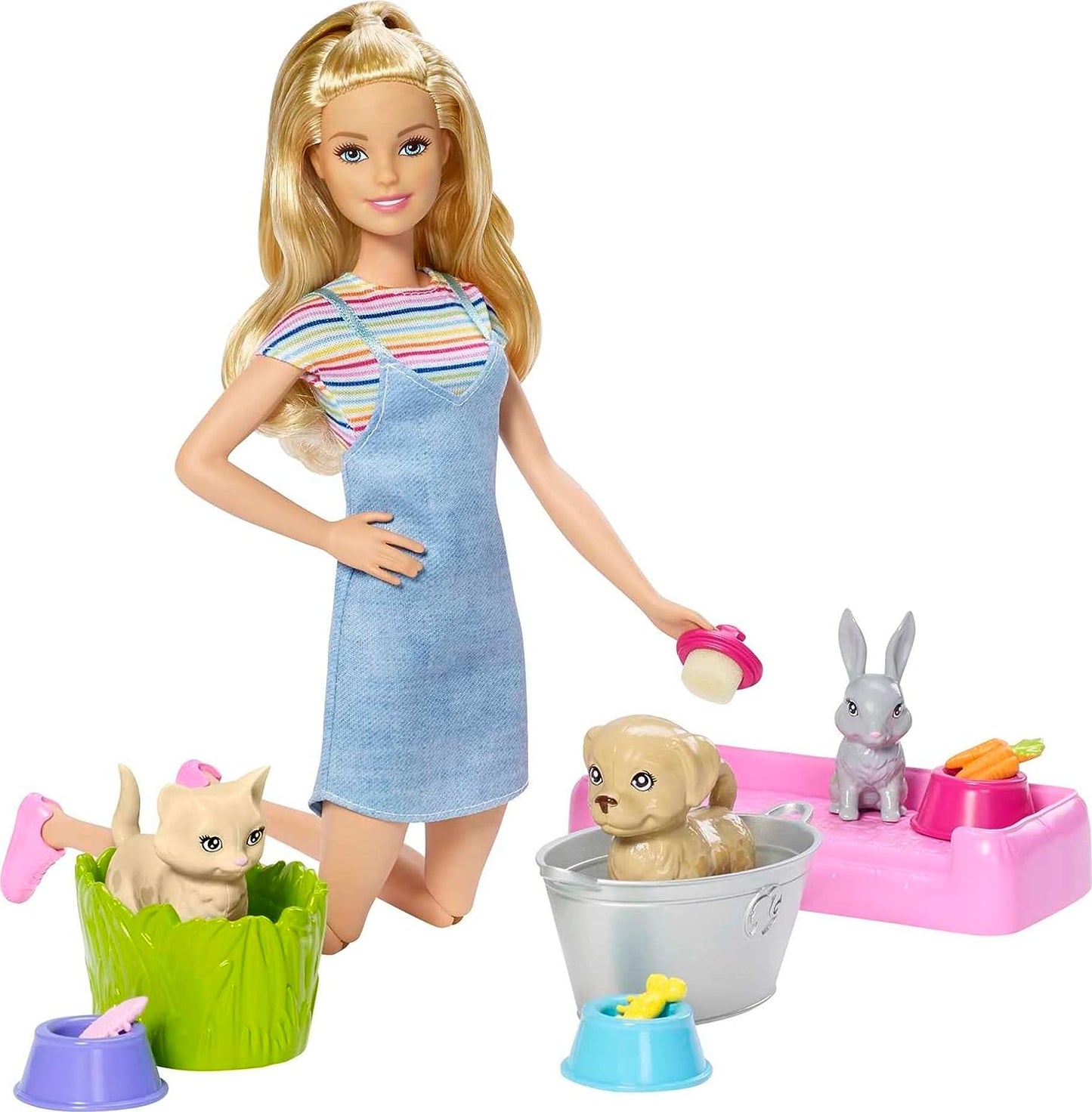 Barbie Doll W/Play & Wash Pets