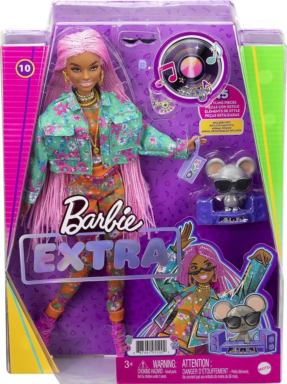 Barbie Extra Doll Pink Braids